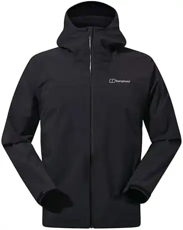 berghaus arnaby men's hooded jacket nero e completamente impermeabile per l'uomo