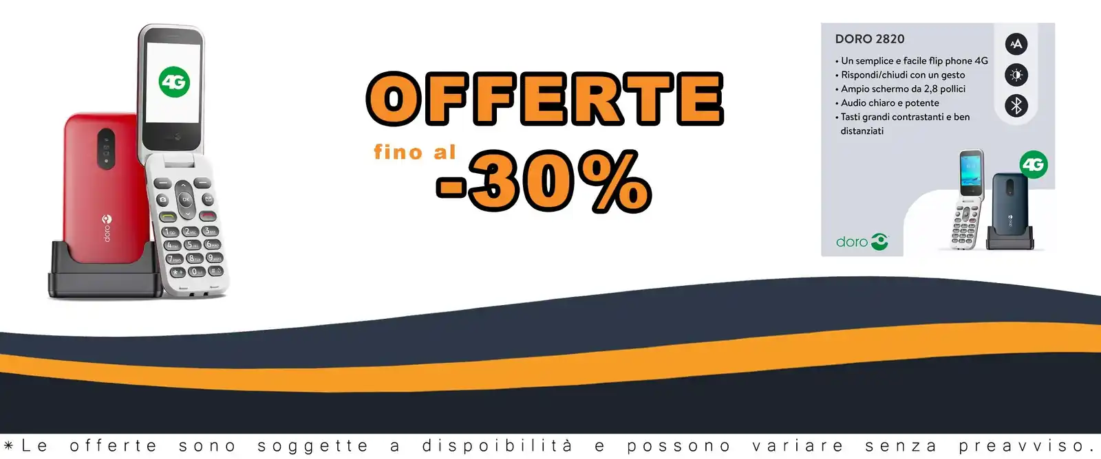Telefono cellulare Doro 2820 per anziani con pulsanti vocali grandi